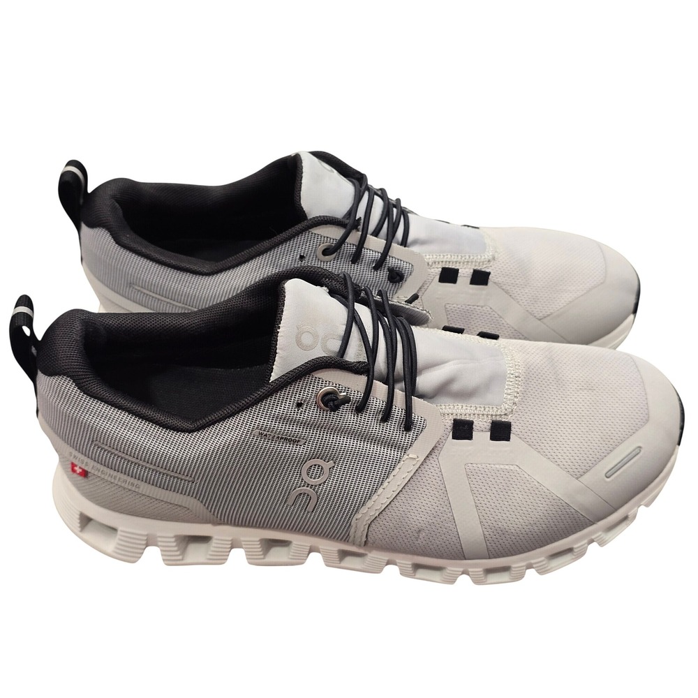 On Running Cloud 5 Waterproof US 8 White Gray CloudTec Walking Running Shoes
